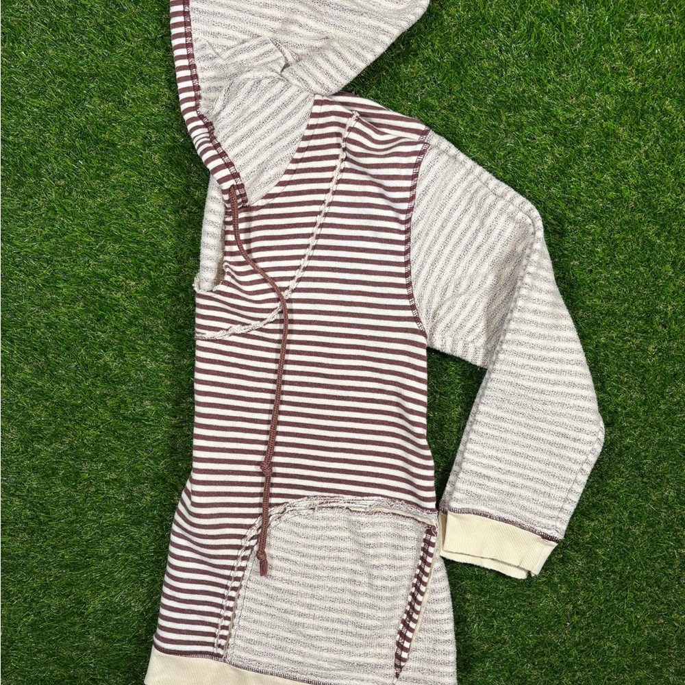 Free People Burgundy and Cream Knit Sweater